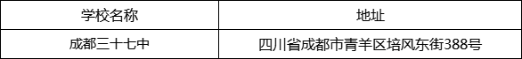 成都市成都三十七中地址在哪里？