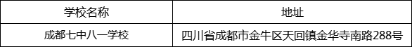 成都市成都七中八一学校地址在哪里？