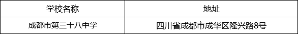 成都市第三十八中学地址在哪里？