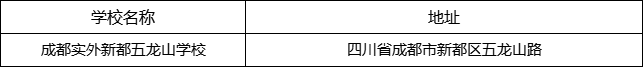 成都市成都实外新都五龙山学校地址在哪里？