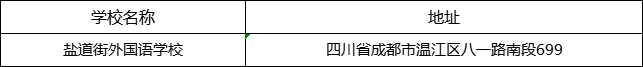 成都市盐道街外国语学校地址在哪里？