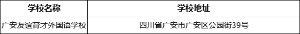 广安市广安友谊育才外国语学校学校地址在哪里？