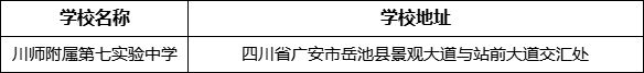 广安市四川师范大学附属第七实验中学地址在哪里？