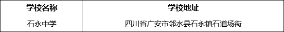 广安市石永中学学校地址在哪里？