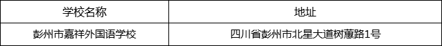 成都市彭州市嘉祥外国语学校地址在哪里？