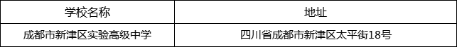 成都市新津区实验高级中学地址在哪里？