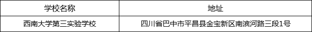 巴中市西南大学第三实验学校地址在哪里？