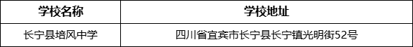 宜宾市长宁县培风中学学校地址在哪里？