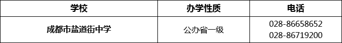 2024年成都市盐道街中学招办电话是多少？