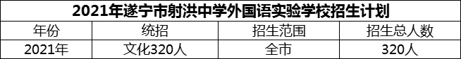 2024年遂宁市射洪中学外国语实验学校招生计划是多少？