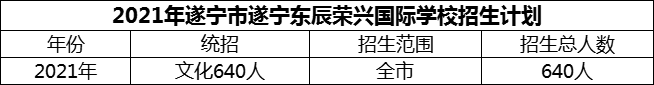 2024年遂宁市遂宁东辰荣兴国际学校招生计划是多少？