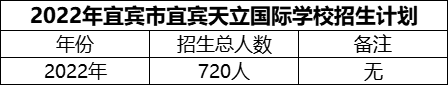 2024年宜宾市宜宾天立国际学校招生计划是多少？