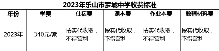 2024年乐山市罗城中学学费多少钱？