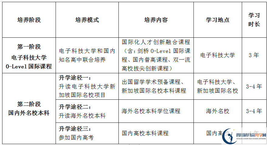 电子科技大学新加坡O-Level国际课程2024年招生简章