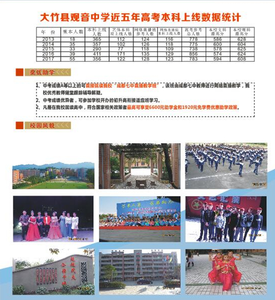 观音中学2018年统招计划