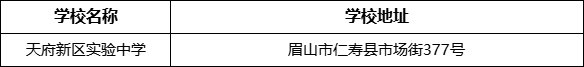 眉山市天府新区实验中学学校地址在哪里？