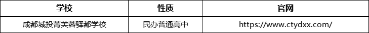 成都市成都城投菁芙蓉驿都学校官网、网址、官方网站