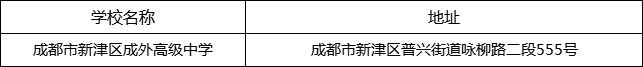 成都市新津区成外高级中学地址在哪里？