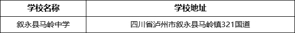 泸州市叙永县马岭中学学校地址在哪里？