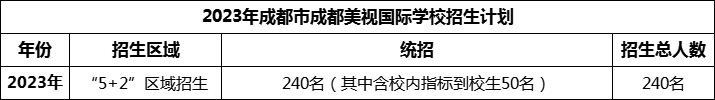 2024年成都市成都美视国际学校招生计划是多少？