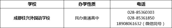 2024年成都市成都佳兴外国语学校招办电话是多少？