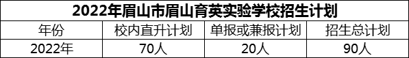 2024年眉山市眉山育英实验学校招生计划是多少？