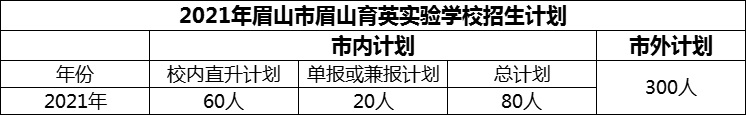 2024年眉山市眉山育英实验学校招生计划是多少？