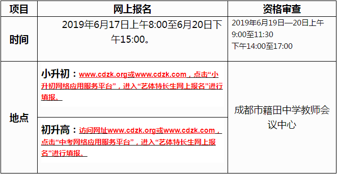 成都市籍田中学2019年初高中体育特长生招生须知